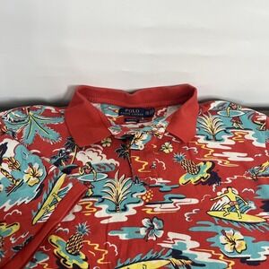 Polo Ralph Lauren Hawaiin Polo Shirt Mens 2XL XXL Aloha Surfing Palm Pineapples